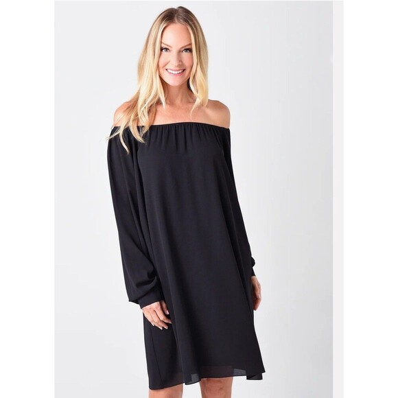ATM Anthony Thomas Melilo Crepe Georgette Dress Size Small Black NEW Party Shift - Picture 1 of 10